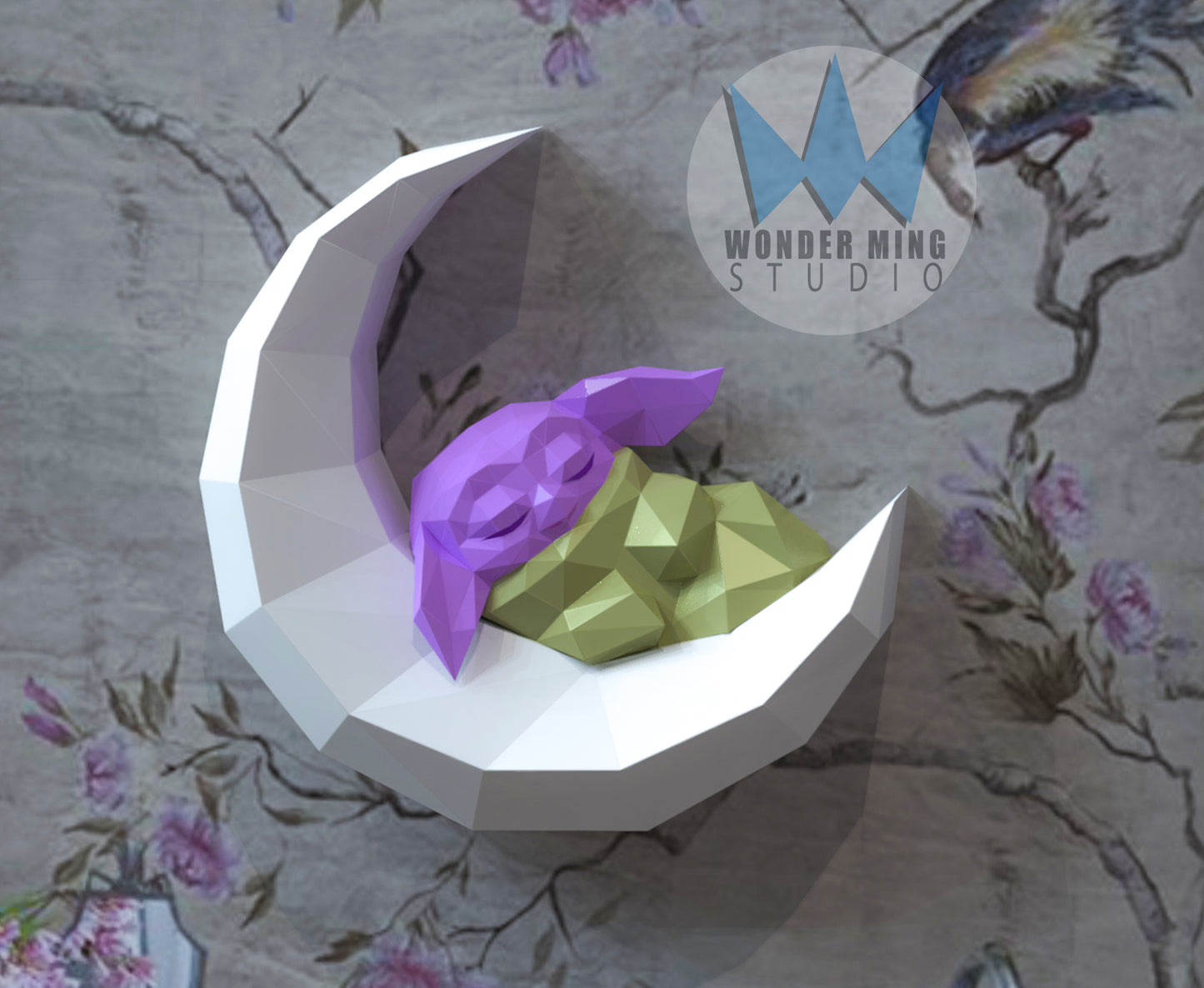 papercraft alien, diy papercraft, diy papercraft alien, beautiful papercraft, papercraft gifts, low poly alien, paper model alien, alien, paper sculpture alien sleeping on moon, best papercraft design, alien sleeping on moon