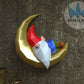 Gnome sleeping on moon