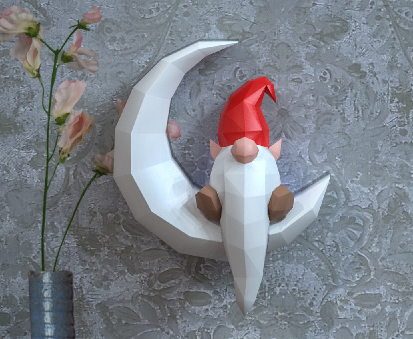 Gnome seated on moon