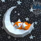 Fox sleeping on moon