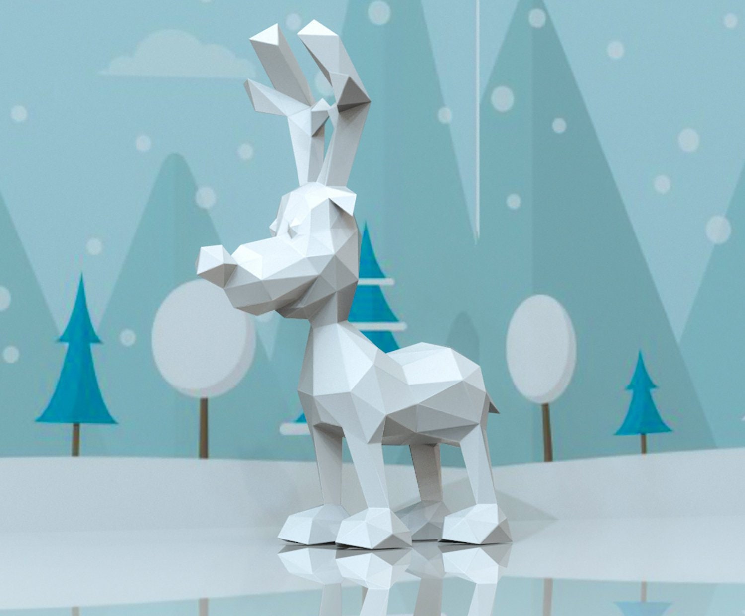 Papercraft Rudolph Deer Rudolph – Wonder Ming Studio