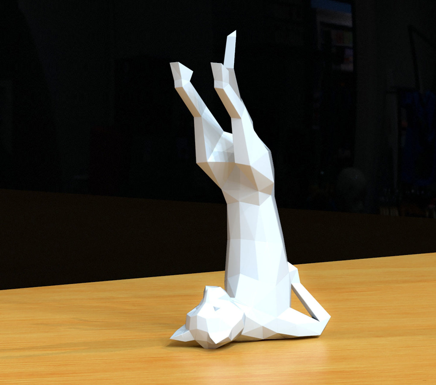 papercraft cat, yoga cat, paper sculpture cat, paper model, diy cat