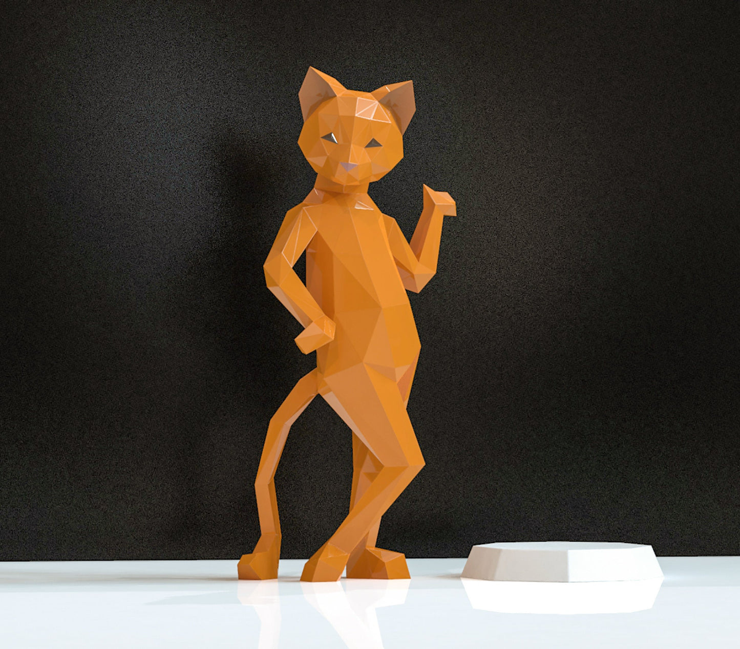 papercraft cat, yoga cat, paper sculpture cat, paper model, diy cat, sexy cat