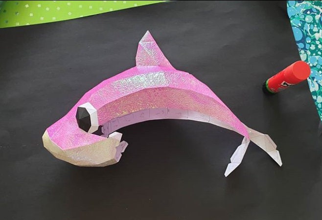 papercraft baby shark, diy papercraft, diy papercraft baby shark, beautiful papercraft, papercraft gifts, low poly baby shark, paper model baby grootbaby shark