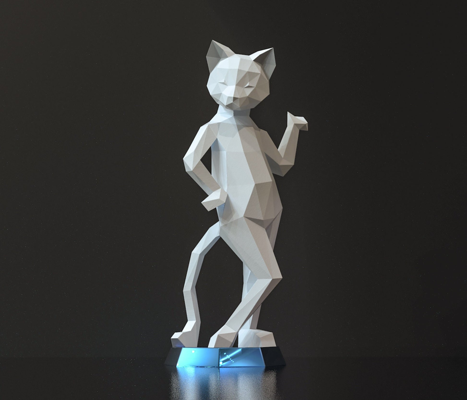papercraft cat, yoga cat, paper sculpture cat, paper model, diy cat, sexy cat